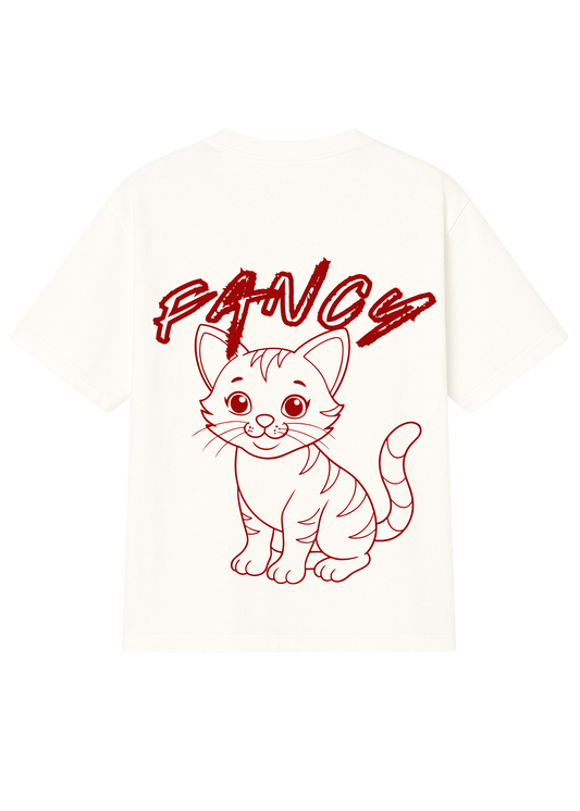 Fancy Red Cat Oversized T-Shirt
