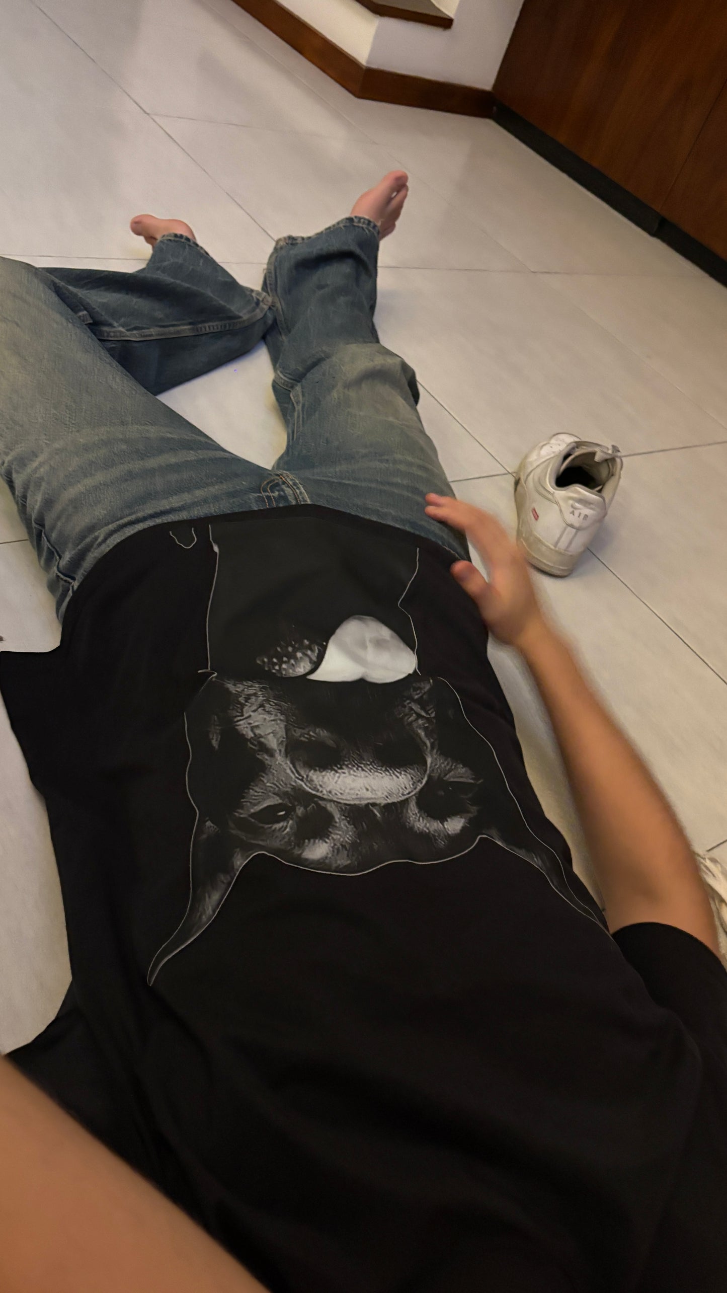 Black Doberman oversized T-shirt
