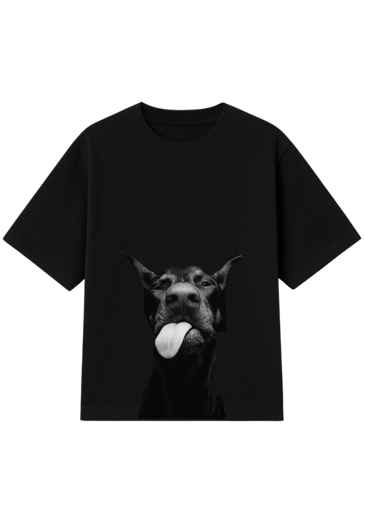 Black Doberman oversized T-shirt