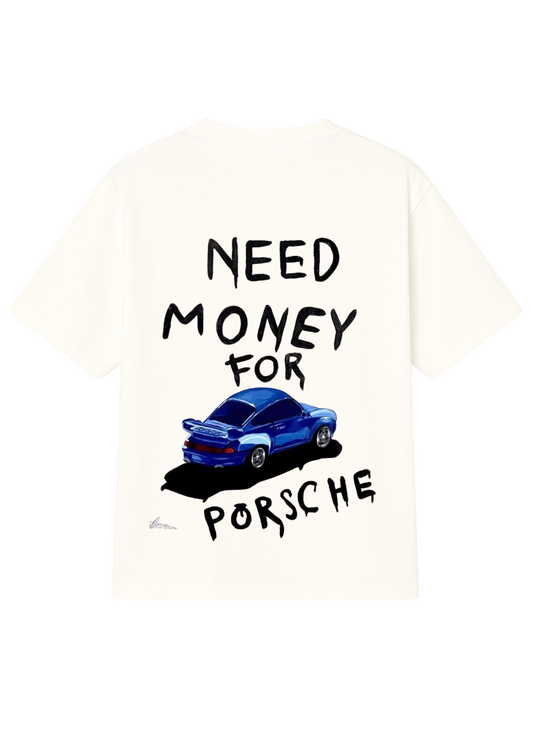 Need Money For blue Porsche oversized T-shirt