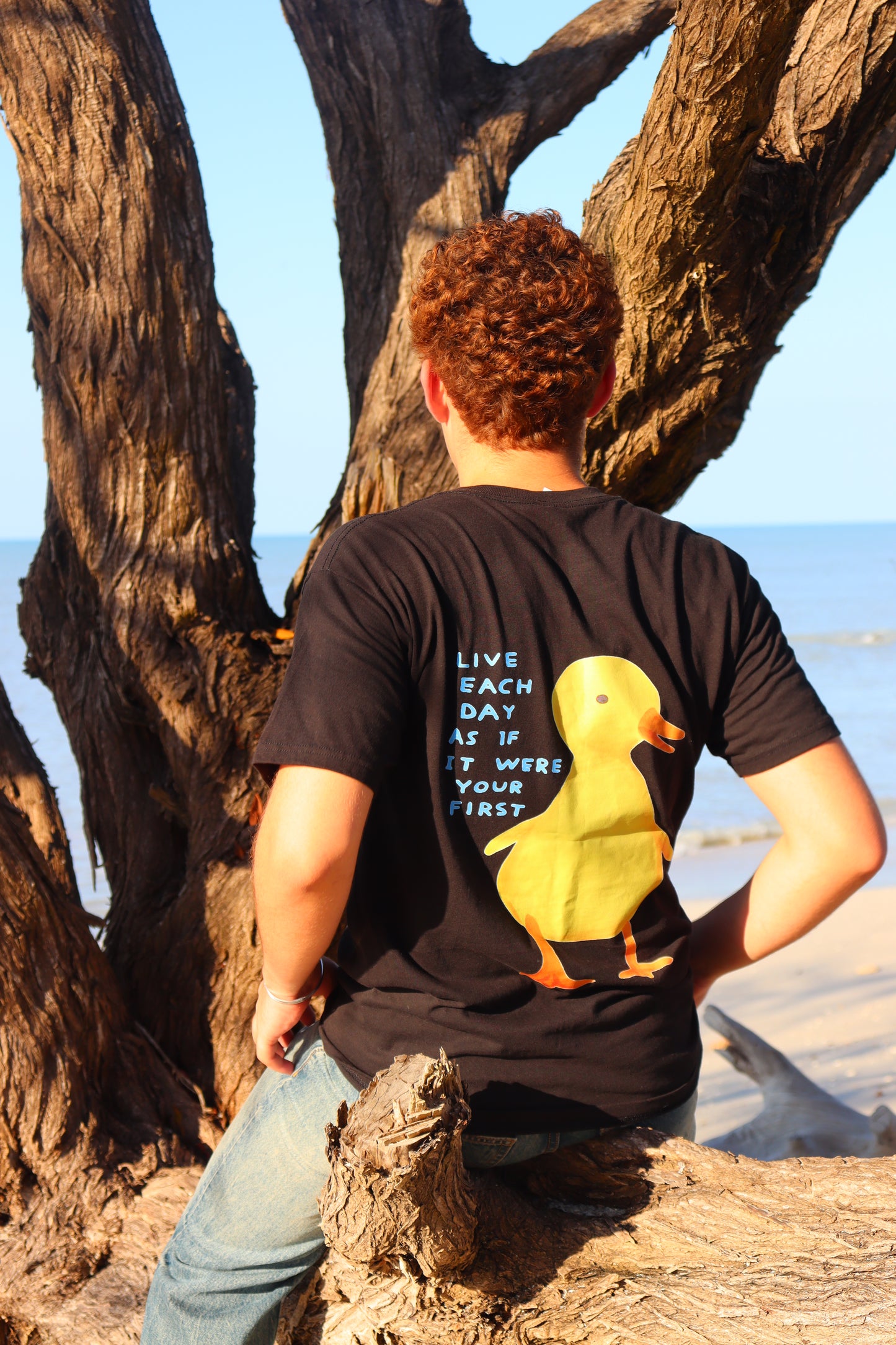 Live each day as if it were your first oversized T-shirt